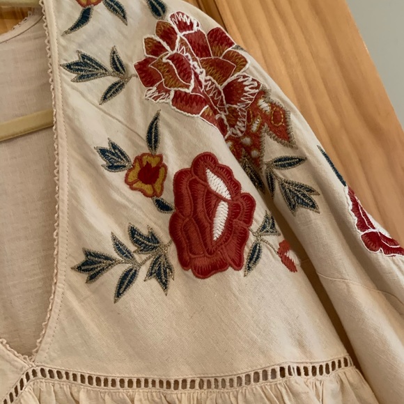 Zara TRF 3/4 Sleeve Embroidered Blouse - Picture 4 of 6